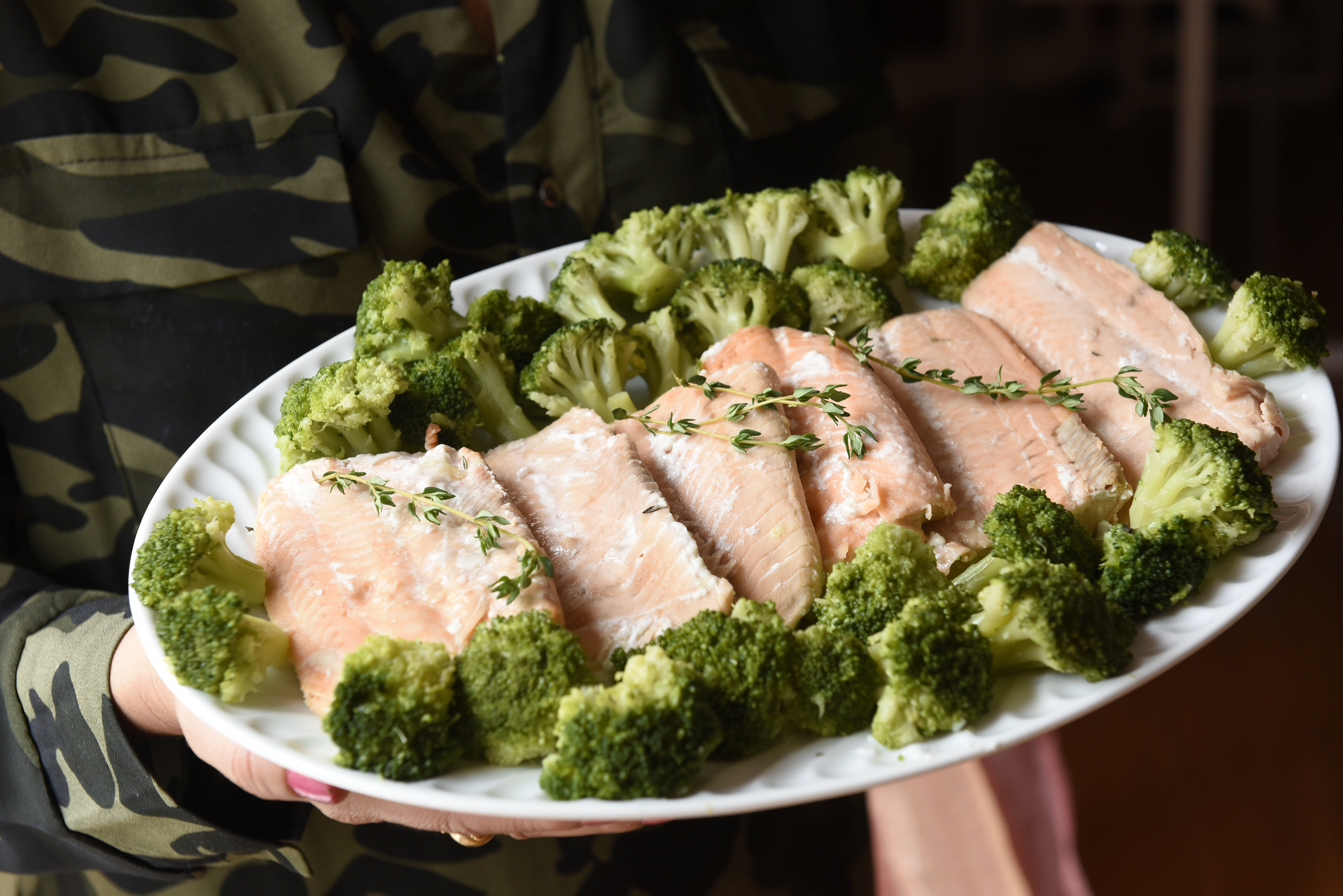 Lombos de Salmão com Brócolos