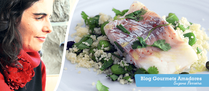 Bacalhau Fresco Escalfado com Cuscuz de favas e pistácios