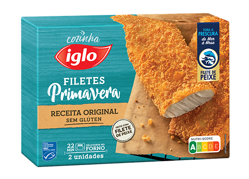 Embalagem 2 filetes primavera sem glúten Iglo