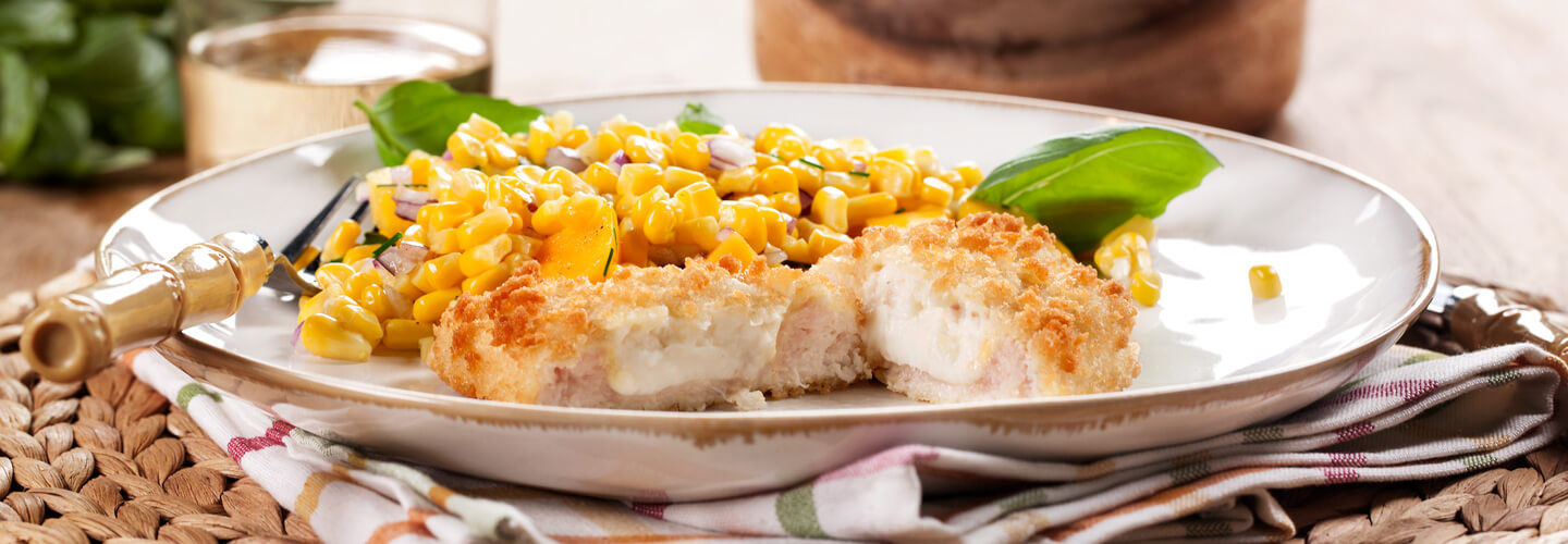 Crocantes de Frango Recheados com Salada de Milho