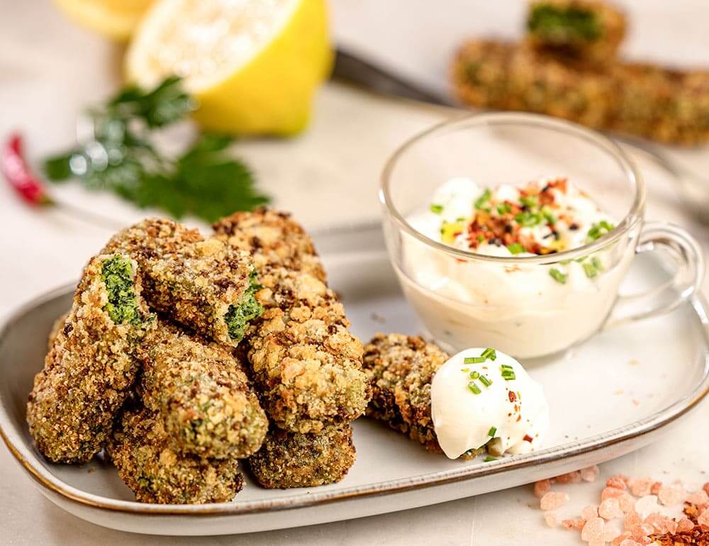 Fingers Espinafres com Molho de Queijo e Ervas