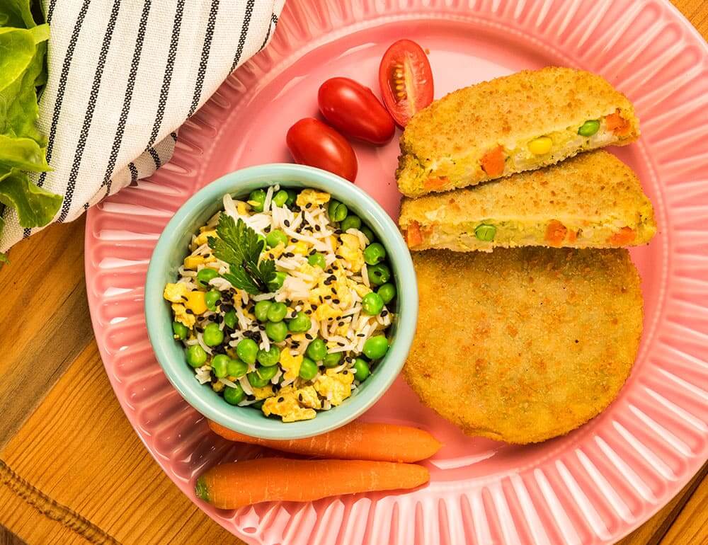 Veggie Burger com Arroz Chau-Chau