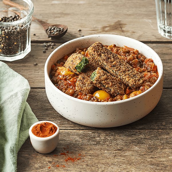 Chili Vegetariano com Fingers de Espinafres