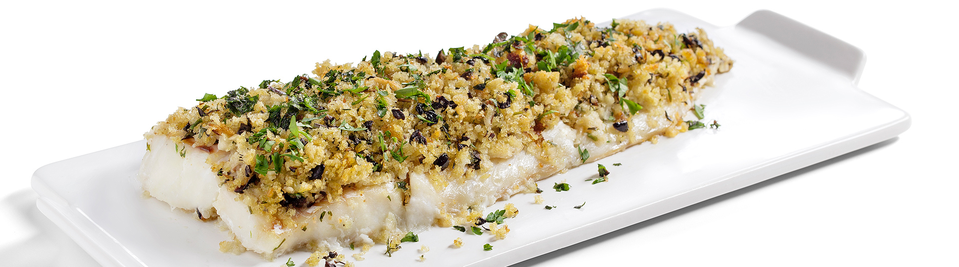 Bacalhau Fresco com Crosta de Pão e Ervas