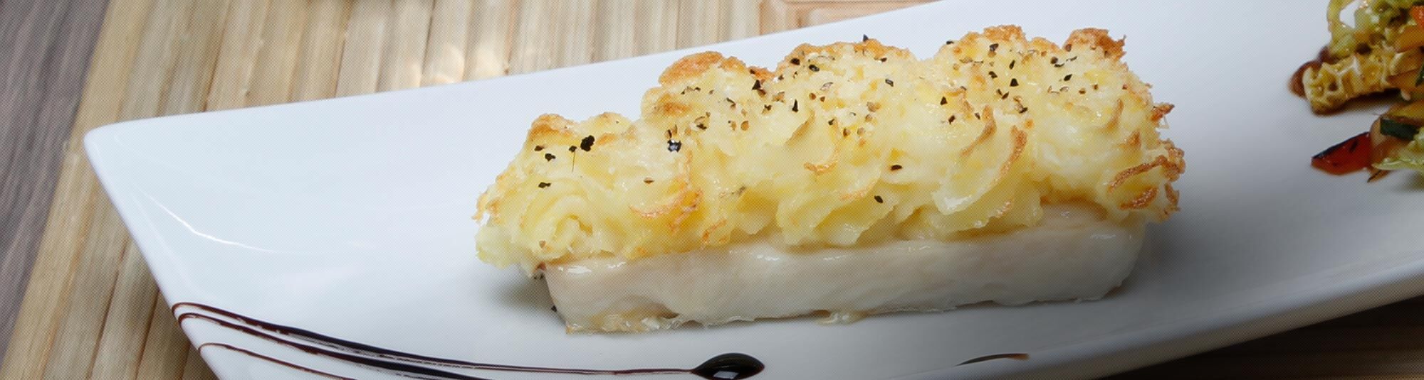 Lombos de Pescada em Crosta de Batatas-Duquesa