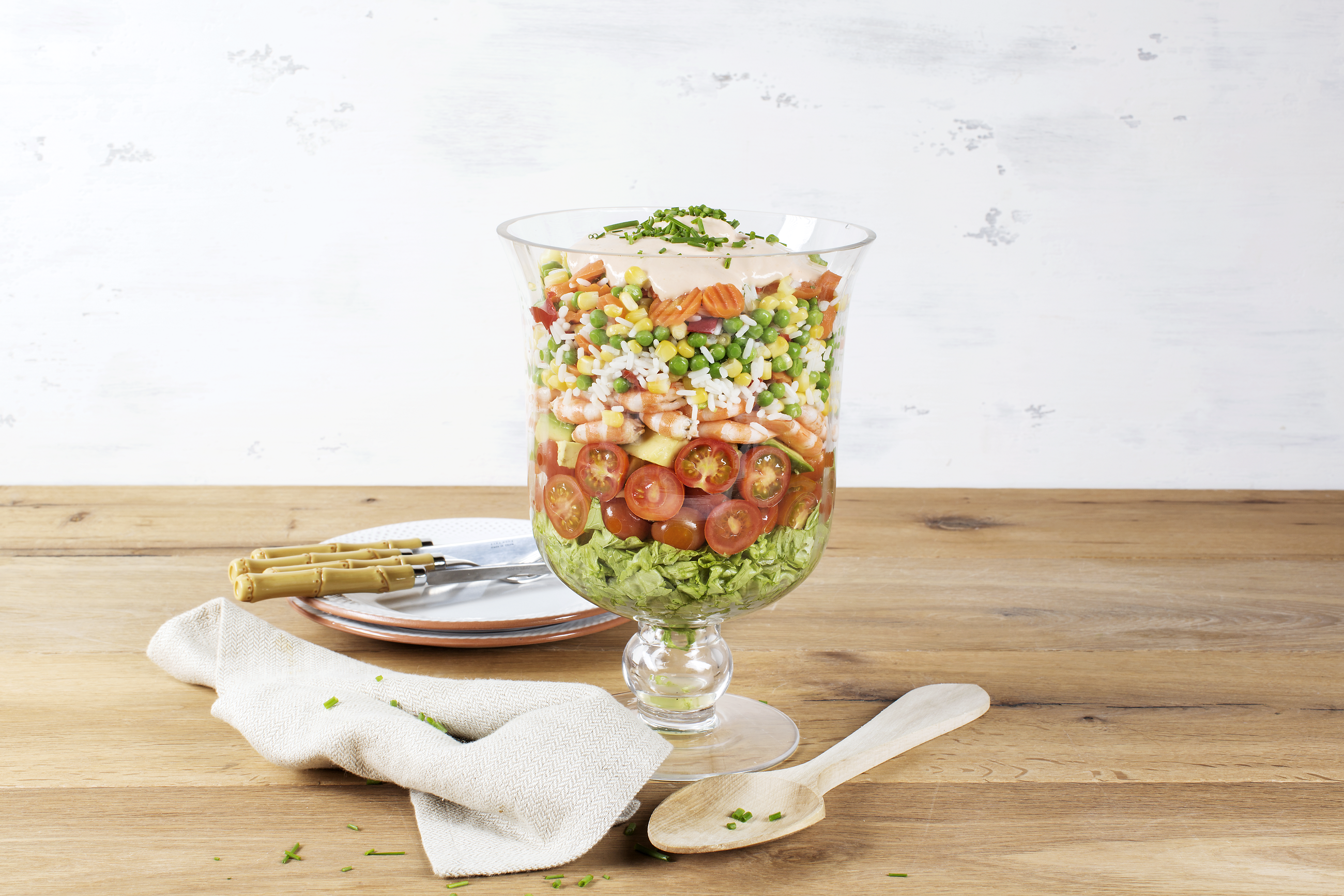 Salada de Camarão às Camadas