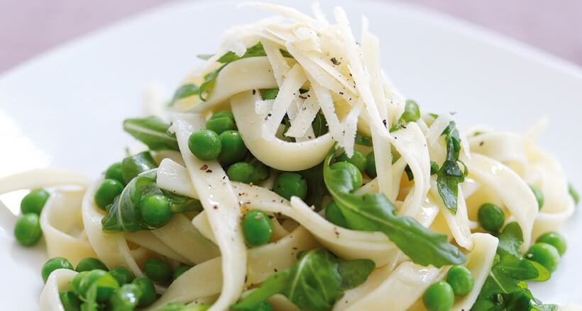 Tagliatelle de Ervilhas e Rúcula