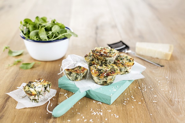 Flans de Espinafres e Queijo